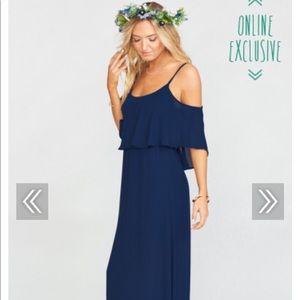 Show me your mumu bridesmaids dress in crispy navy